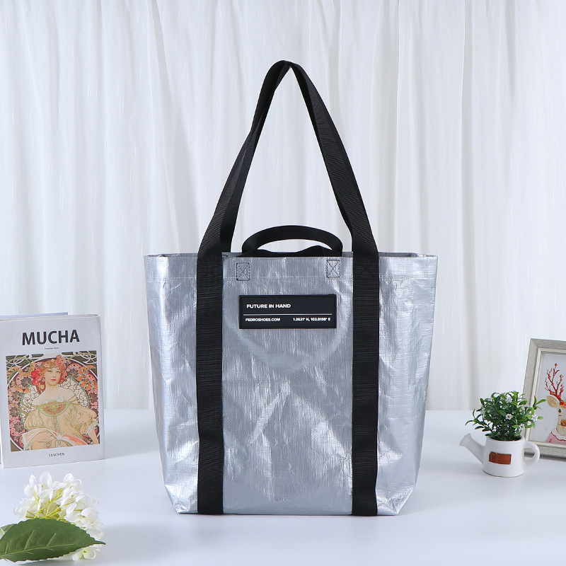 Bolsas de tejido portátiles personalizadas en bolsas de exhibición de publicidad bolsa de embalaje portátil al por mayor