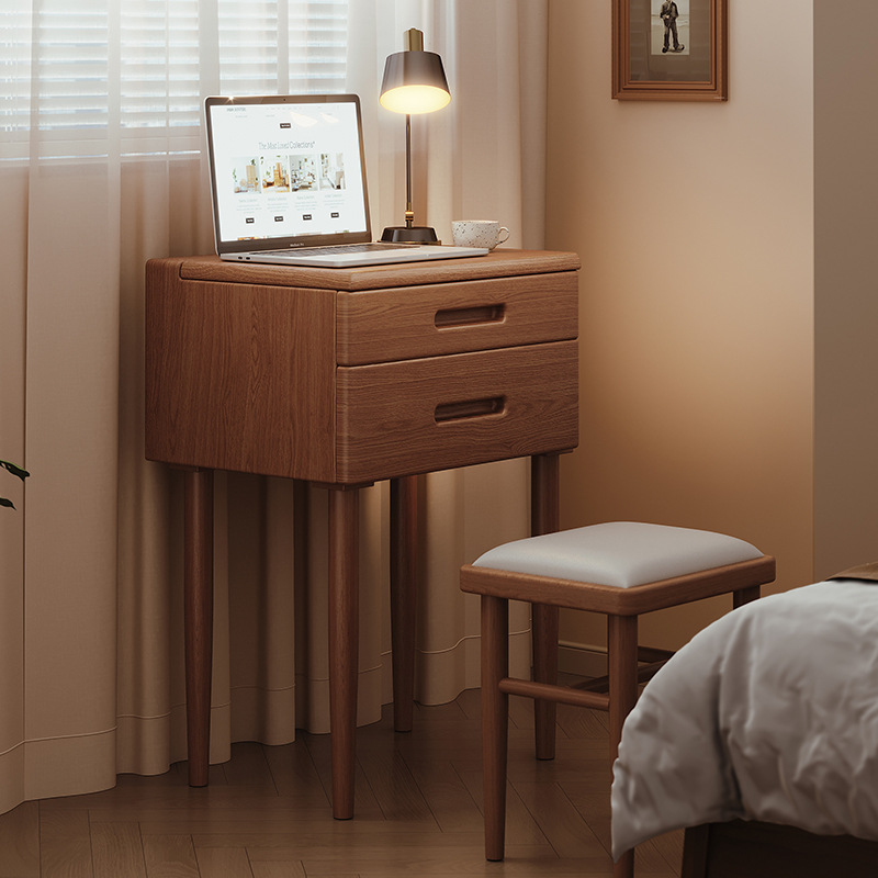 Escritorio pequeño de madera maciza, dormitorio, hogar, mesita de cama estrecha, tocador pequeño, una mesa de apartamento pequeño junto a la cama de estilo antiguo