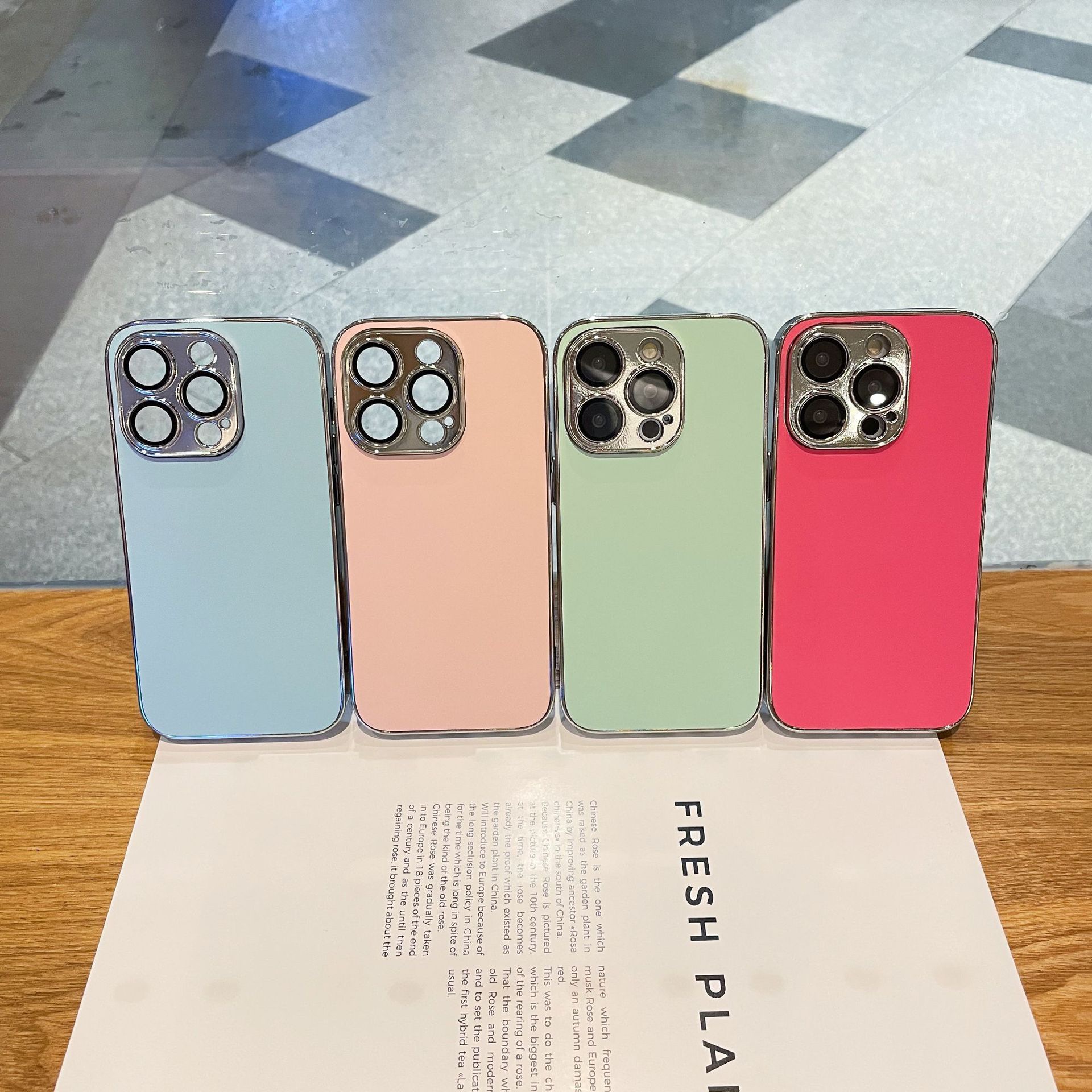 Electroplated Edge Pure Color Skin-Feel Case Suitable for Iphone16Promax Apple 15Pro with Lens Film 14P Mobile Phone Case