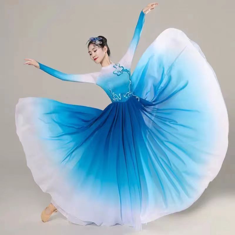 新しいオープニングダンススイングスカートパフォーマンス衣装、雰囲気のある中国舞踊衣装、Wanjiangステージパフォーマンスロングスカート|undefined