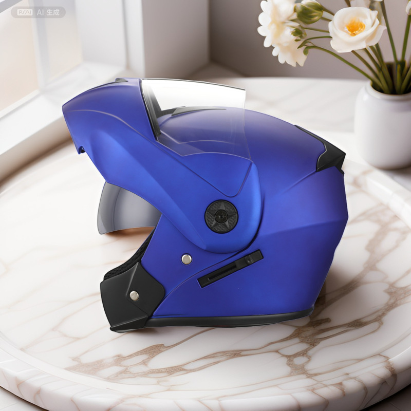Electric Vehicle | Diàndòngchē Motosiklet kaskı (dəbilqə) - azure-blue-m