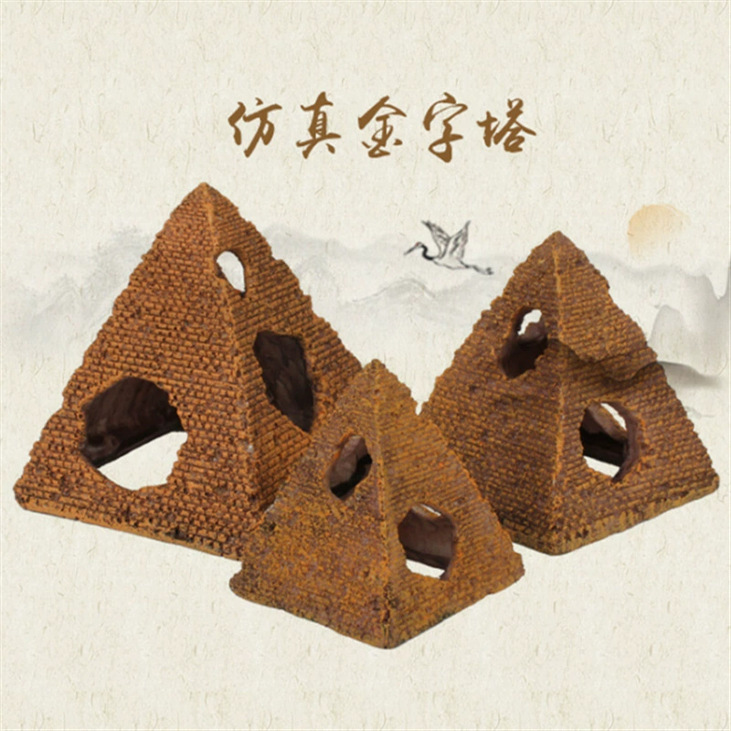 Дом избегания креветок моделирование Пирамида Смола ремесла украшения для аквариума