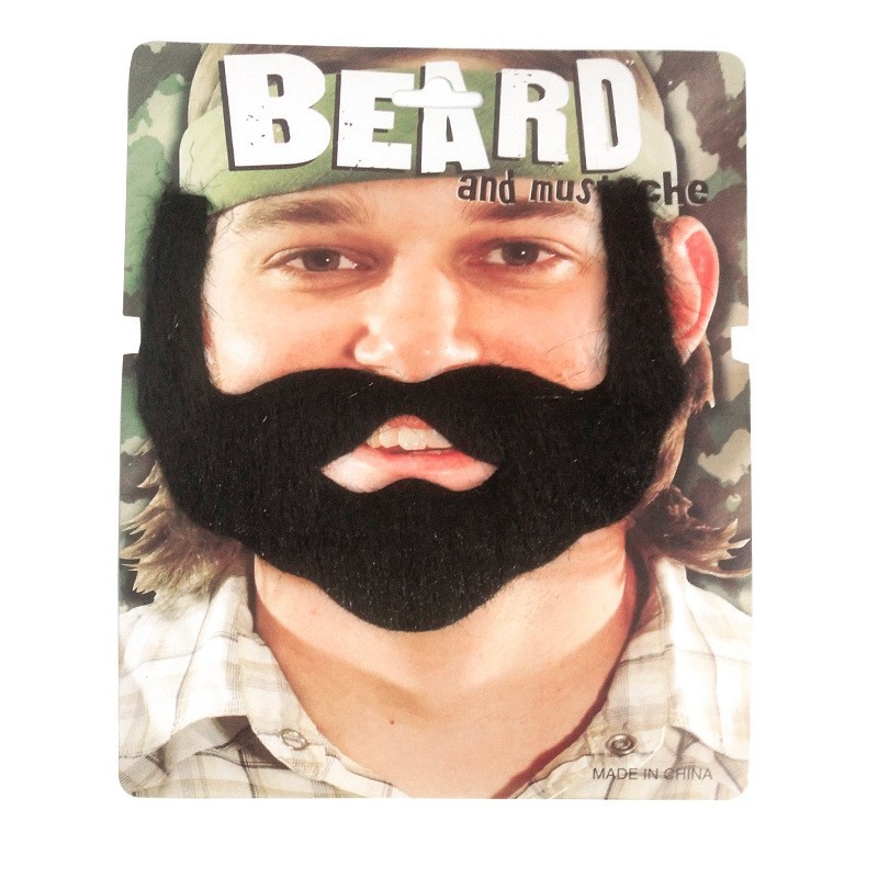 Accesorios de barba falsa de Halloween, suministros para fiestas, disfraces, simulación, barba falsa negra, barba de ocho caracteres