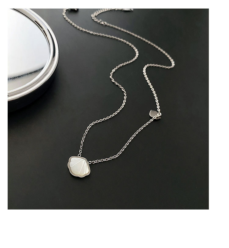 Fashion Shell Titanium Steel Inlay Shell Pendant Necklace 1 Piece
