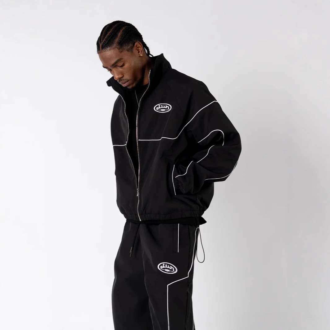 New Style Y2K Letter Print Trendy Brand Casual Streetwear Unisex Sports Windbreaker Set_voghion.com