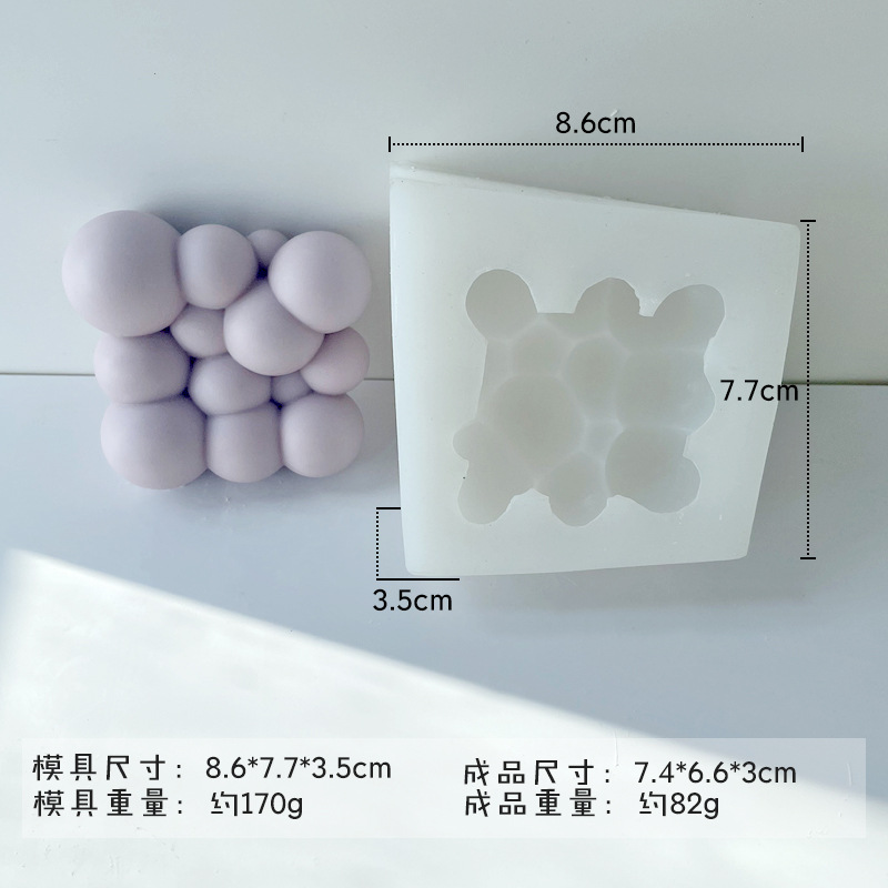 Transfronteriza geométrica BOLA MÁGICA vela molde de silicona diamante superficie bola polígono cubo aromaterapia vela molde al por mayor