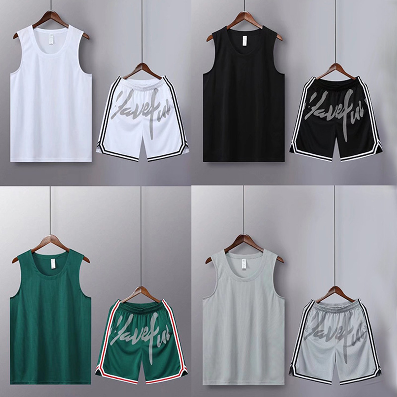 New American Basketball Suit suit Male Printed Student Basketball Training Vest Competition Team Suit