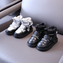 批发一件代发儿童休闲中筒棉靴2024冬季新款中大童男女运动雪地靴