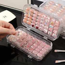 新疆西藏可发美甲收纳盒便携穿戴甲片折叠美甲整理展示盒饰品收