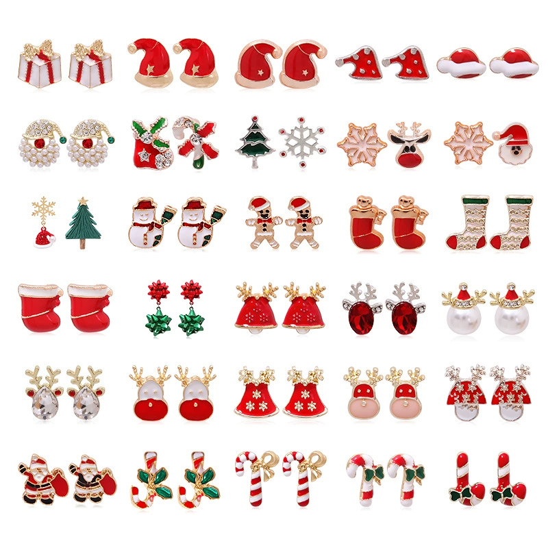  christmas fashionable sophisticated earrings, small bell, european style, with snowflakes
