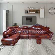 高端欧式真皮沙发实木雕花古典简欧头层牛皮奢华大小户型客厅转角
