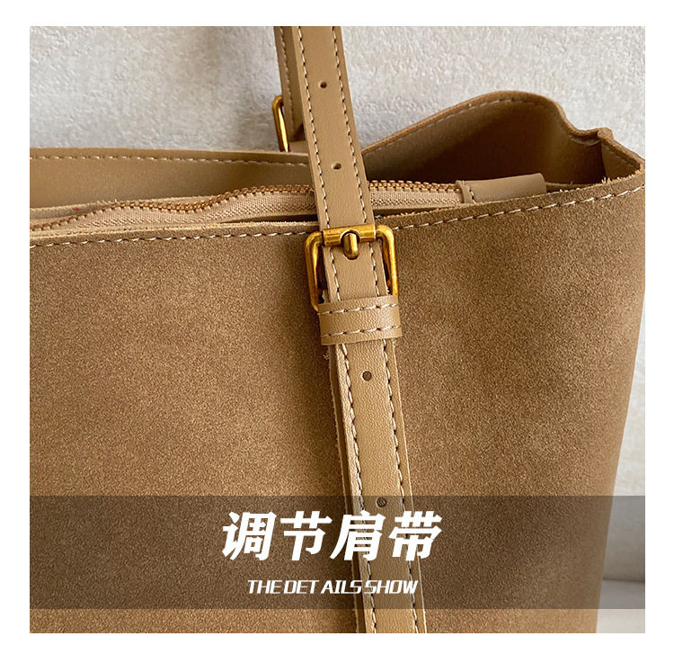Túi tote nữ cỡ lớn dáng shopping, quai đôi đeo vai, có ngăn khóa kéo, phong cách tối giản — Màu cà phê Không có mặt dây chuyền, Màu nâu không có mặt dây chuyền, Màu xanh lá cây không có mặt dây chuyền, Đen không có mặt dây chuyền chi tiết 6