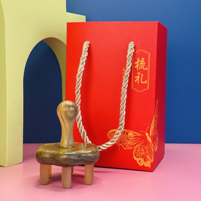 卸売り逸品天然緑檀木黄牛角櫛頭治療櫛頭部マッサージ櫛|undefined