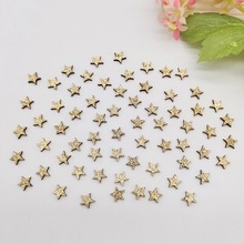 100个一包 跨境热卖木制星星 0.9cm圣诞节装饰小星星金色银色红色