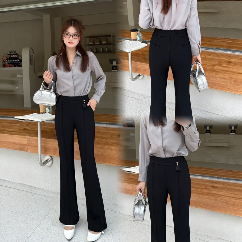 2026 Spring/Summer High-Waisted Draped Flared Wide-Leg Pants for Women, Black Slimming Straight-Leg Casual Pants, Versatile Flared Pants for Women 2026 Spring/Summer High-Waisted Draped Flared Wide-Leg Pants for Women, Black Slimming Straight-Leg Casual Pants, Versatile Flared Pants for Women