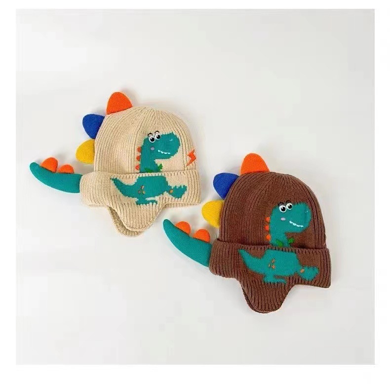 112g Weight Hat Classification Polyacrylonitrile Fiber Fabric Type Beanie Hat Hats Type 1 Piece Quantity Children Unisex Cute Basic Dinosaur Beanie Hat