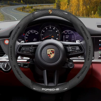 Steering wheel cover: 911 Maca Carbon Fiber Handle - exclusively-for-porsche-black-carbon-fiber-pattern-suede-default