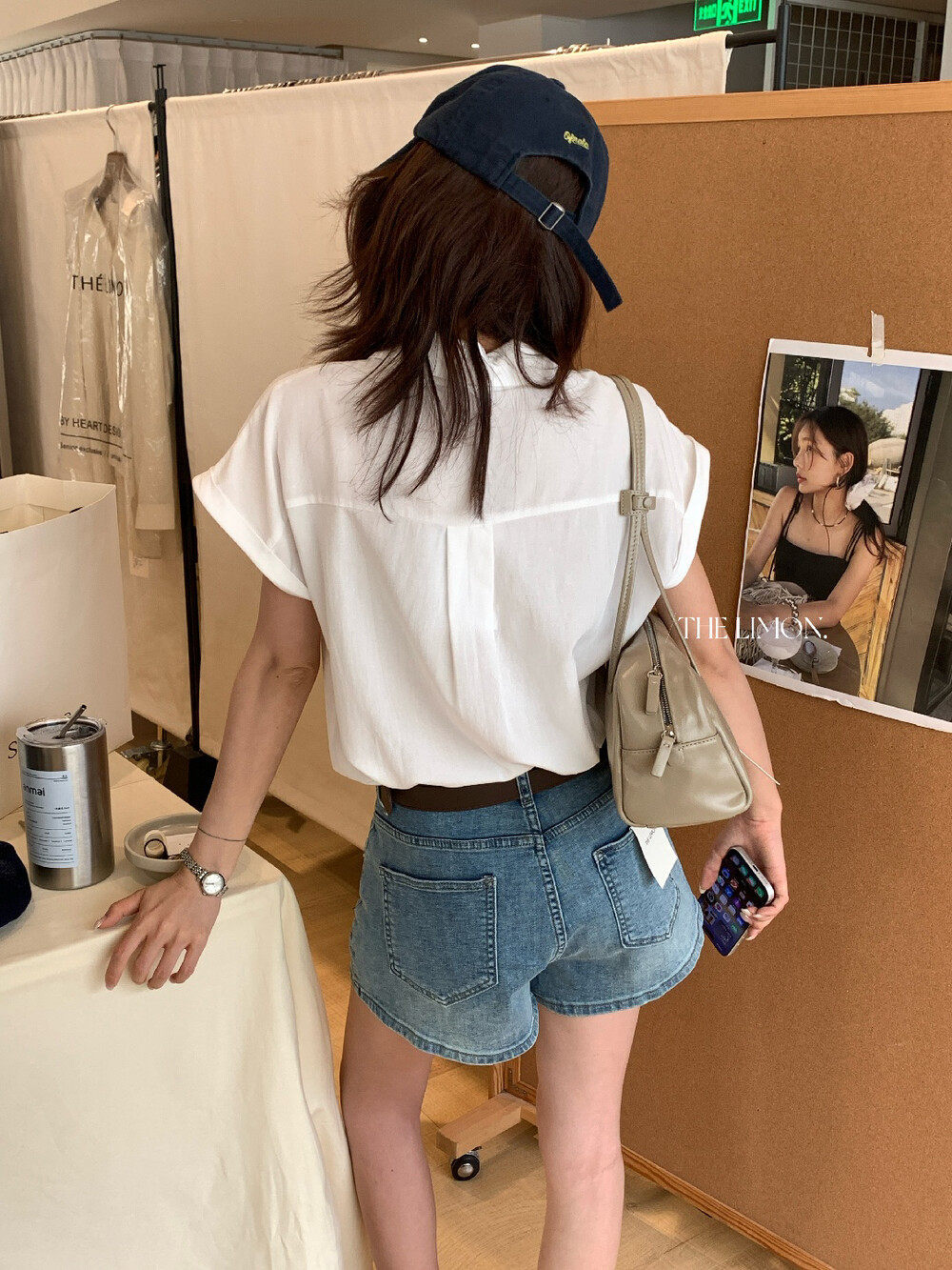 Quần short jean nữ lưng cao thiết kế hai túi phong cách trẻ trung — màu đen, Cao bồi xanh, trắng ngà, Xanh lá cây nhạtcolor chi tiết 20