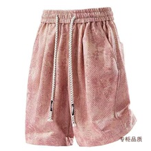 2026夏季纯色简约短裤男潮牌宽松bf休闲潮流松紧腰抽绳运动五分裤