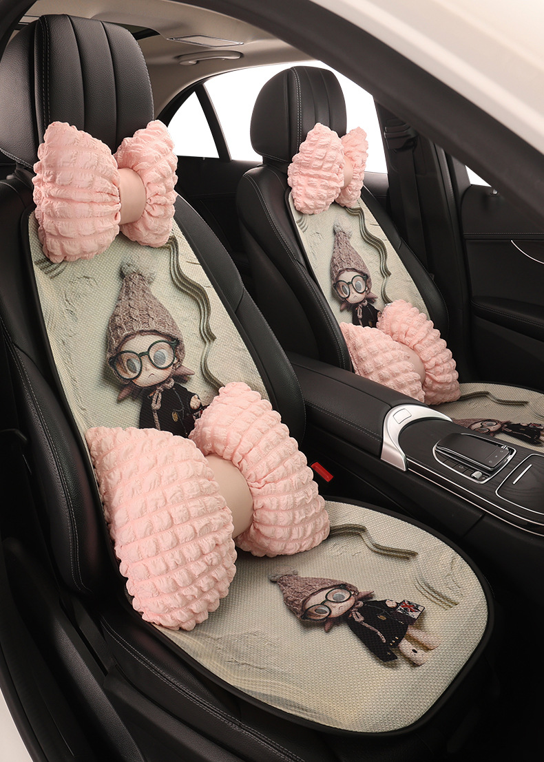 Car Seat Cushion for All Seasons, Cute Seat Cushion, Summer Car Cushion, Seat Cover Half-Pack, 2026 New Model Rear Seat Cover for Women