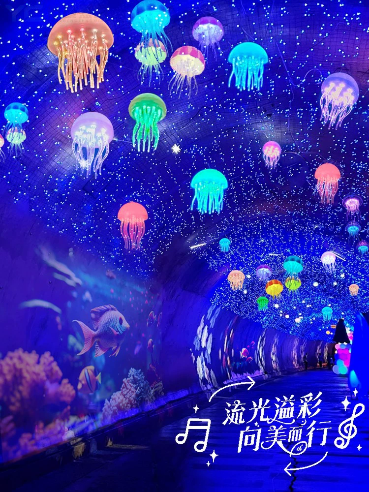 Красочная лампа-медуза, меняющая цвет, акриловая уличная водонепроницаемая игровая площадка, интернет-бар знаменитостей, прозрачный бар, ресторан, атмосфера, декоративная лампа