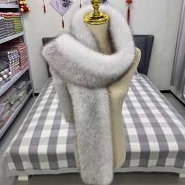 双面高仿狐狸毛皮草围脖冬季韩版保暖加厚长款围巾百搭毛领子围脖