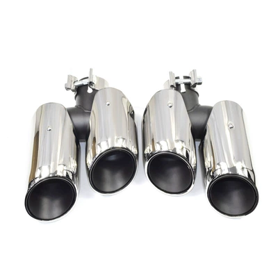 Porsche macan sports three-layer four-out: Exhaust pipe - 14-17-years-s-bright-silver-mouth
