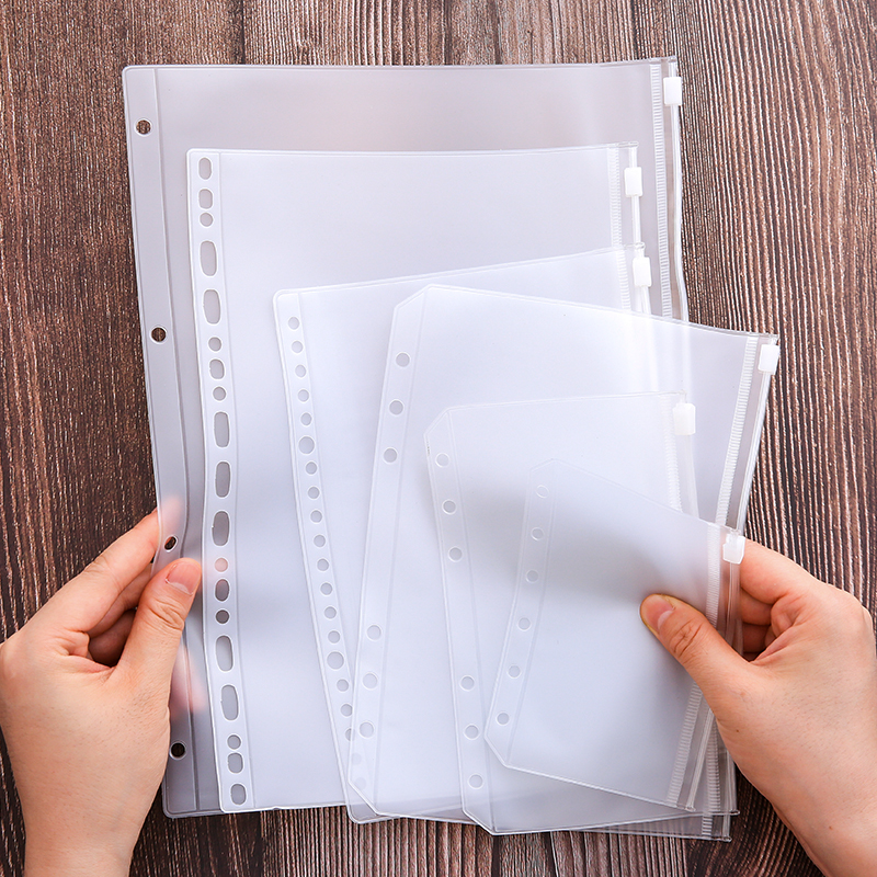 Simple live pages zipper bag storage bag 6 -hole, 9 holes, 20 holes, 26 -hole A5 live page B5 border bag inside bag pages