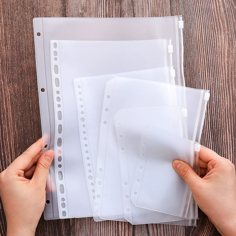 Simple live pages zipper bag storage bag 6 -hole, 9 holes, 20 holes, 26 -hole A5 live page B5 border bag inside bag pages