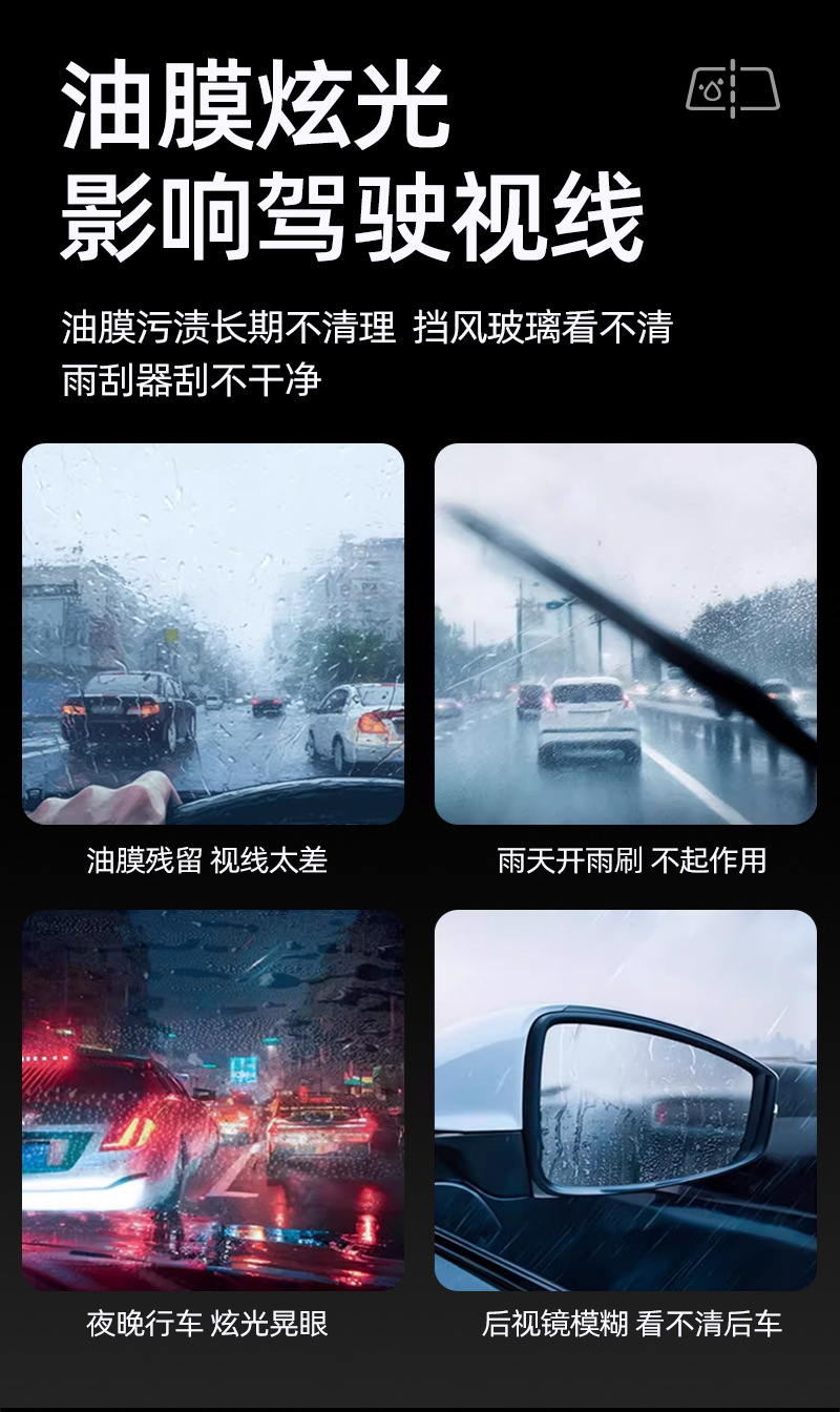 Debedi Car Glass Degreasing Film Sponge Magic Wipe Comes with Detergent Powerful Decontamination Glass Cleaning Artifact