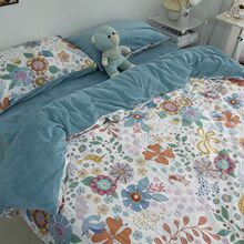 冬季B牛奶绒A棉纯棉四件套毛绒三件套床单被套床上床笠款防静电