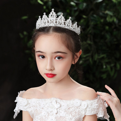新款儿童皇冠头饰公主生日演出走秀学生王冠水晶表演女童发饰批发
