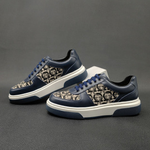 Spring New Sneakers for Men, Trendy Shoes, Versatile European Style Men's Shoes, Light Luxury High-End Men's Thick-Soled Breathable Casual Shoes