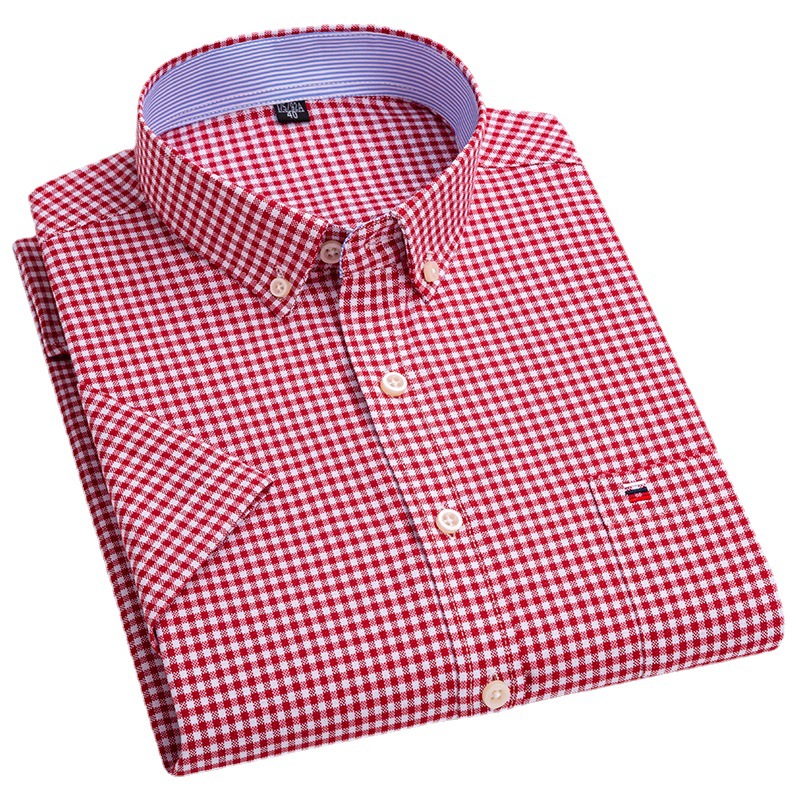 Verano nueva camisa de manga corta de algodón más el tamaño de los hombres jóvenes casual Camisa de algodón Camiseta versátil diaria