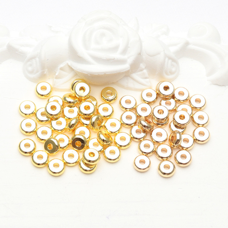 18K Gold-Filled Color-Preserving Round Spacer Beads Smooth Wheel Beads Loose Beads DIY Bracelet Beaded Jewelry Accessories Materials 18K Gold-Filled Color-Preserving Round Spacer Beads Smooth Wheel Beads Loose Beads DIY Bracelet Beaded Jewelry Accessories Materials