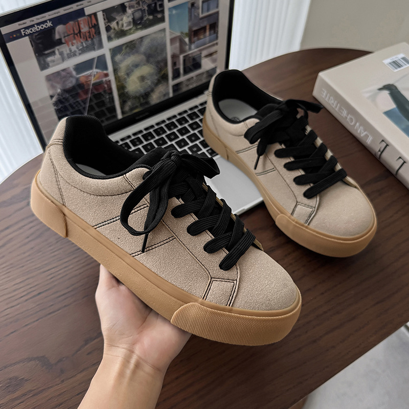 嗲伐秋季新款男士磨砂皮舒适轻便板鞋韩版潮流百搭学生ins潮男鞋