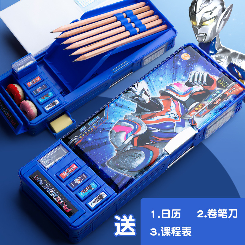 Caja de papelería para niños multifuncional de alta tecnología Transformers contraseña caja de lápiz para estudiantes de primaria para niños 20 tang