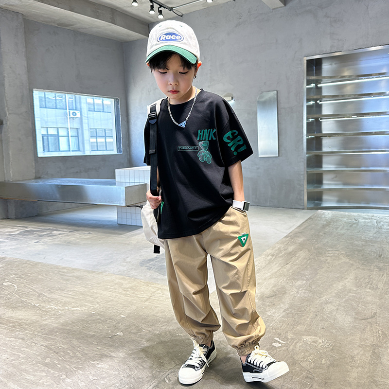 Conjunto de ropa Edición 2024 Nueva ropa de verano de moda para niños Ropa de manga corta atractiva Fresca y cómoda_voghion.com
