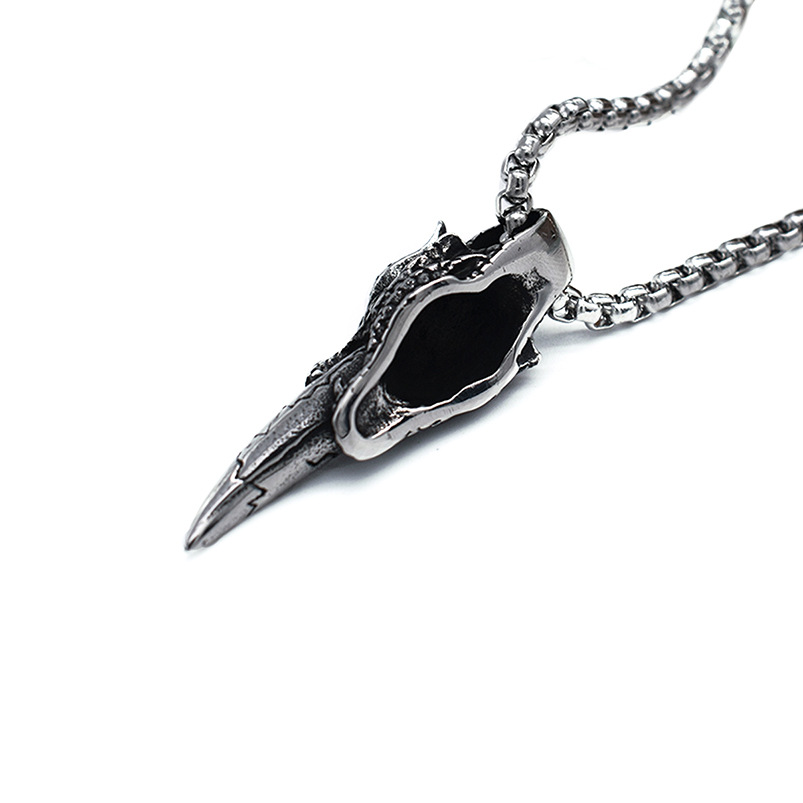 Collier pendentif dent de dragon en acier inoxydable_voghion.com