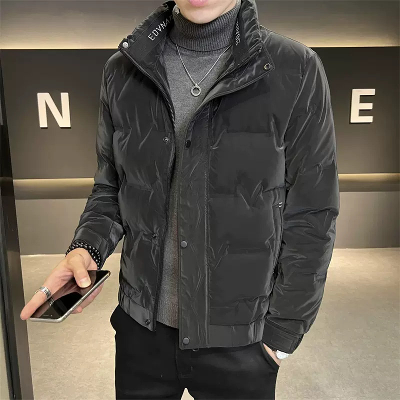 羽绒服男款潮男简约立领加厚保暖韩版修身帅气潮牌男装羽绒外套