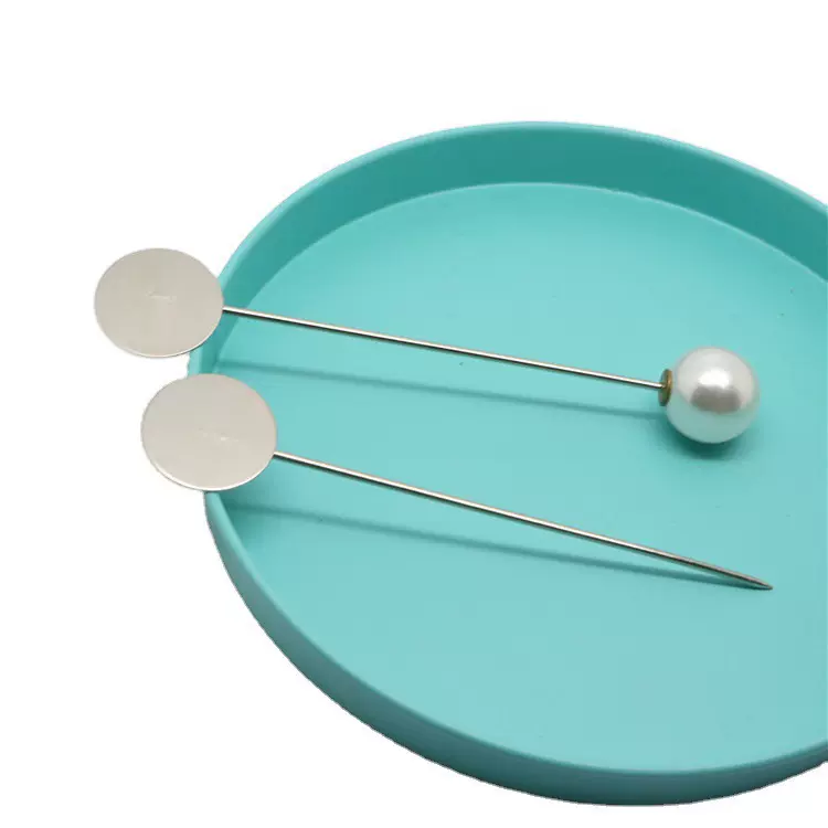 一字托盘 不锈钢金色珍珠胸针 DIY手工材料婚庆胸花别针 厂家批发
