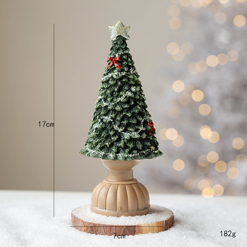 クリスマスのデスクトップ装飾装飾クリスマス樹脂ミニクリスマスツリーの小さな家装飾写真道具|undefined