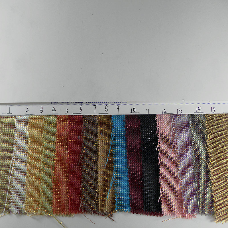 金银麻布 银丝麻布 全涤金银丝仿麻布 春秋仿麻面工艺鞋包面料
