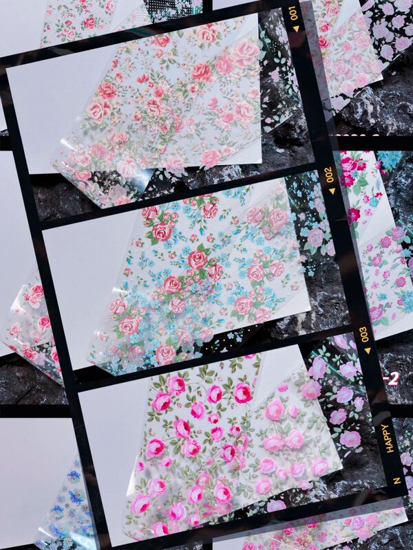 Hot Sale Transfer Paper Flower Rose Sticker Nail Art Transfer Star Paper Tiktok Internet Red DIY Transfer Star Paper