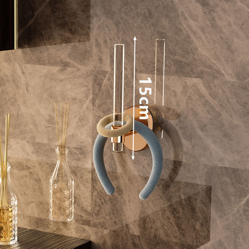 Luz de lujo acrílico toallero ponche libre de baño de almacenamiento de baño Toalla de baño gancho de almacenamiento Barra de toalla individual Barra de toalla