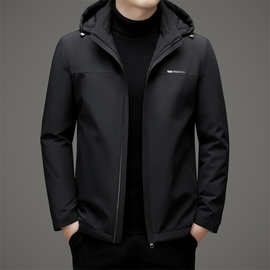 冬装商务羽绒服男休闲鸭绒外套男装可脱卸帽保暖加厚爸爸装上衣男