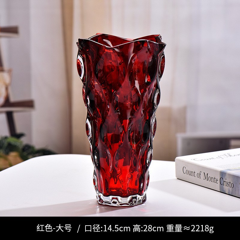 Nuevo jarrón de cristal transparente de agua de cristal cultivado Lilies Rose Decoración de escritorio de la sala de estar Decoración de alta calidad