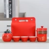 Red ancient rhyme one pot of three cups+tea pot-big red envelope