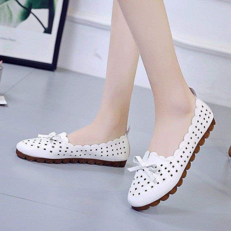 Nurse Shoes Non-Slip Soft Sole 2025 Summer Autumn Loafers Versatile Bowknot Clogs Outdoor Wear Student Flats for Women