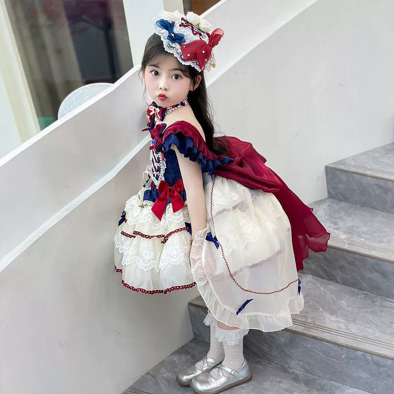 Платье для девочек в стиле Лолиты Белоснежка 2025 Новый стиль Детское платье из тяжелой ткани Платье для малышей Натуральный материал